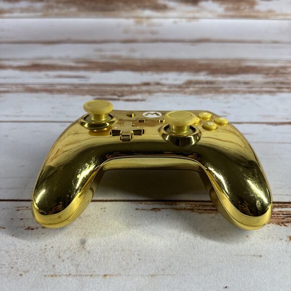 PowerA Super Mario Gold Chrome Controller – Nintendo Switch, No Cable, OEM, Used - Picture 2 of 6
